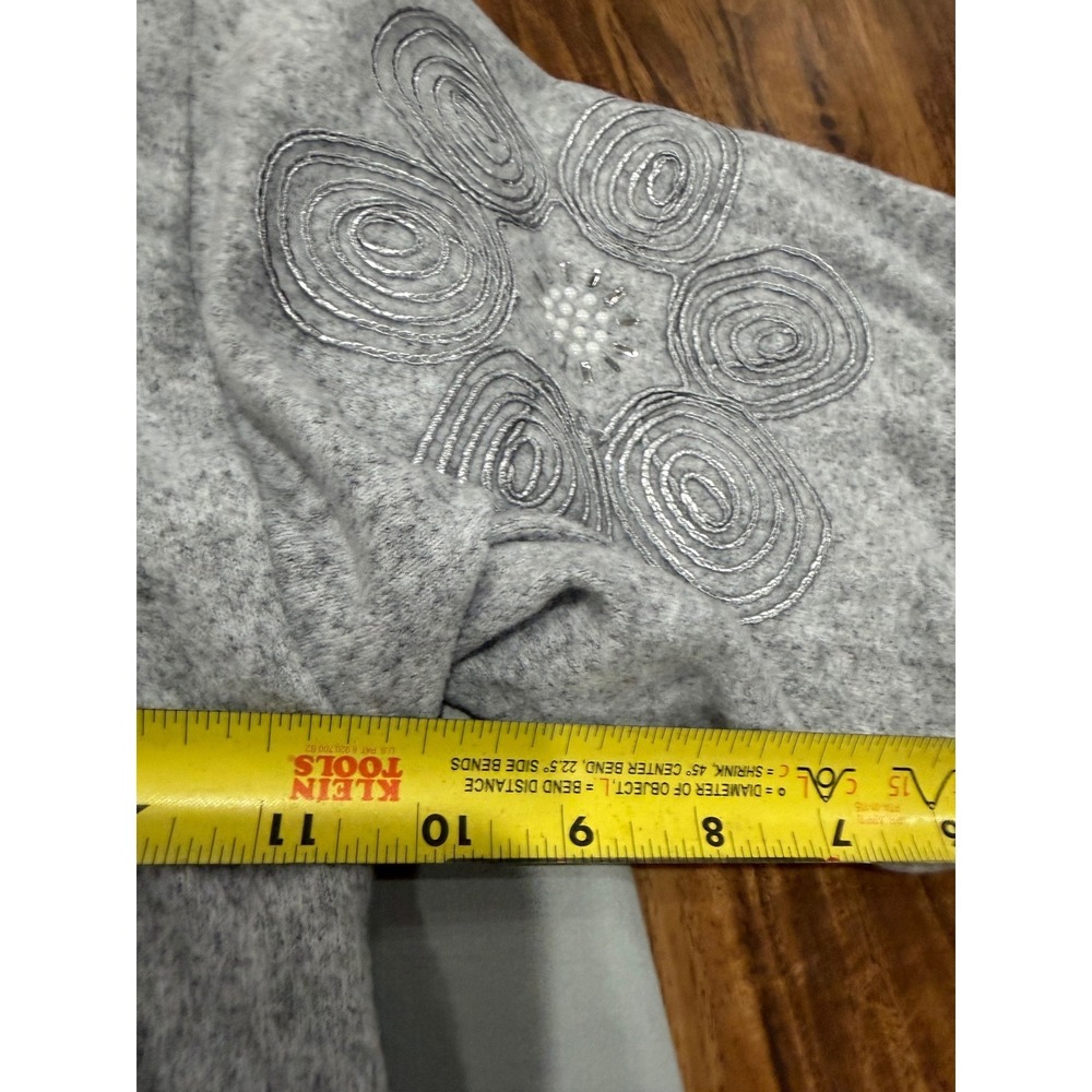 Coquette Womens mesh+love Embroidered Sweatshirt 3X Grey - Picture 4 of 6
